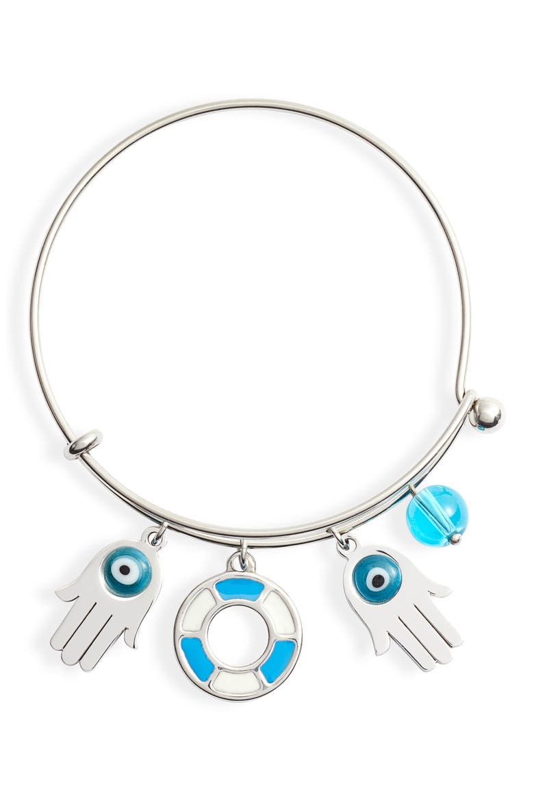 Multi Charm Bangle, Main, color, RHODIUM