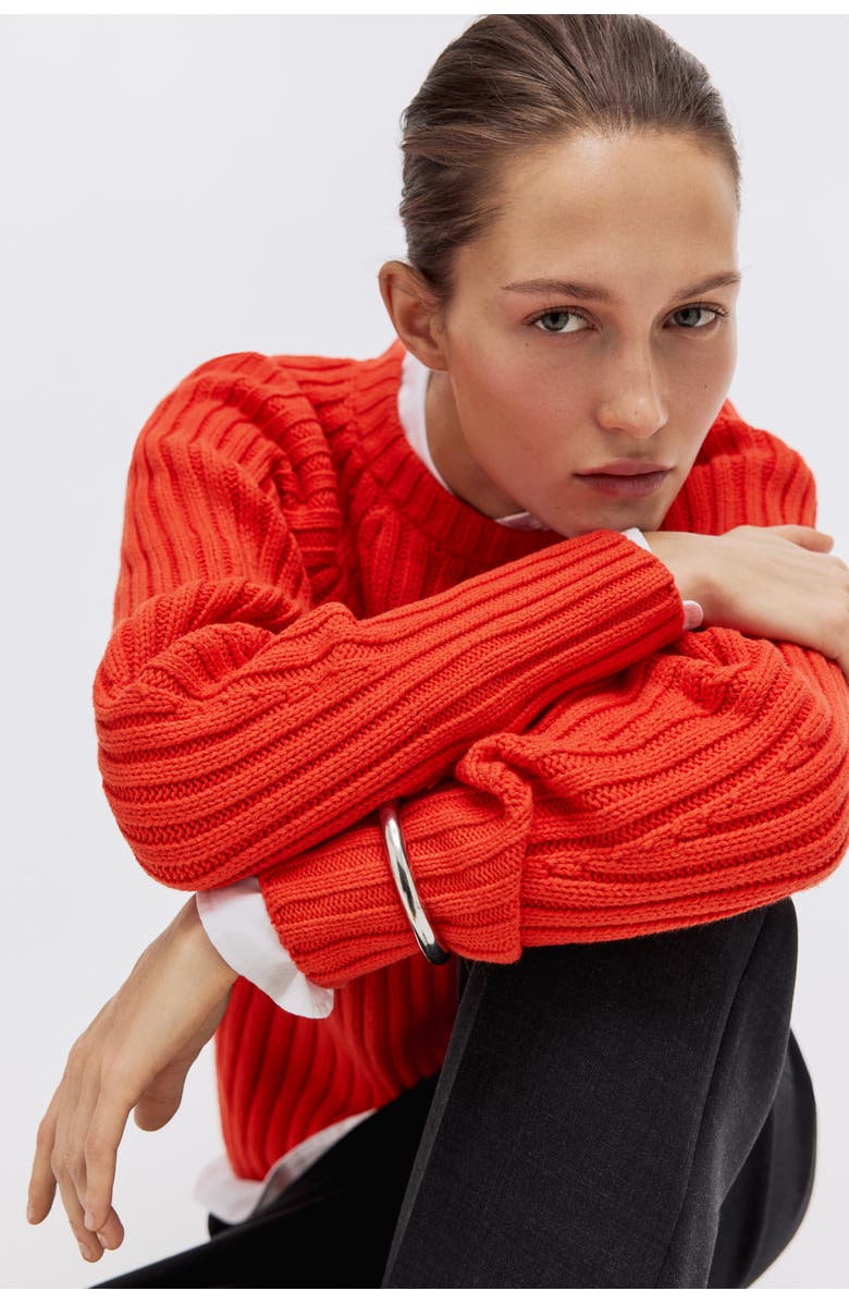 H&M Rib-knit Jumper, Alternate, color, Bright Red