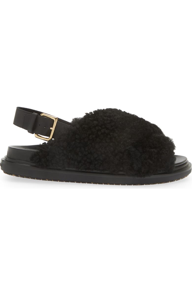 Marni Fussbett Genuine Shearling Sandal, Alternate, color,