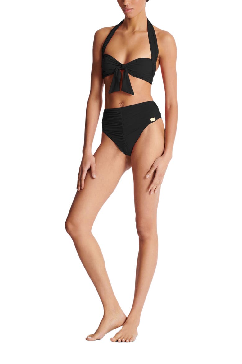 Plain Two-Piece Swimsuit, Alternate, color, Black