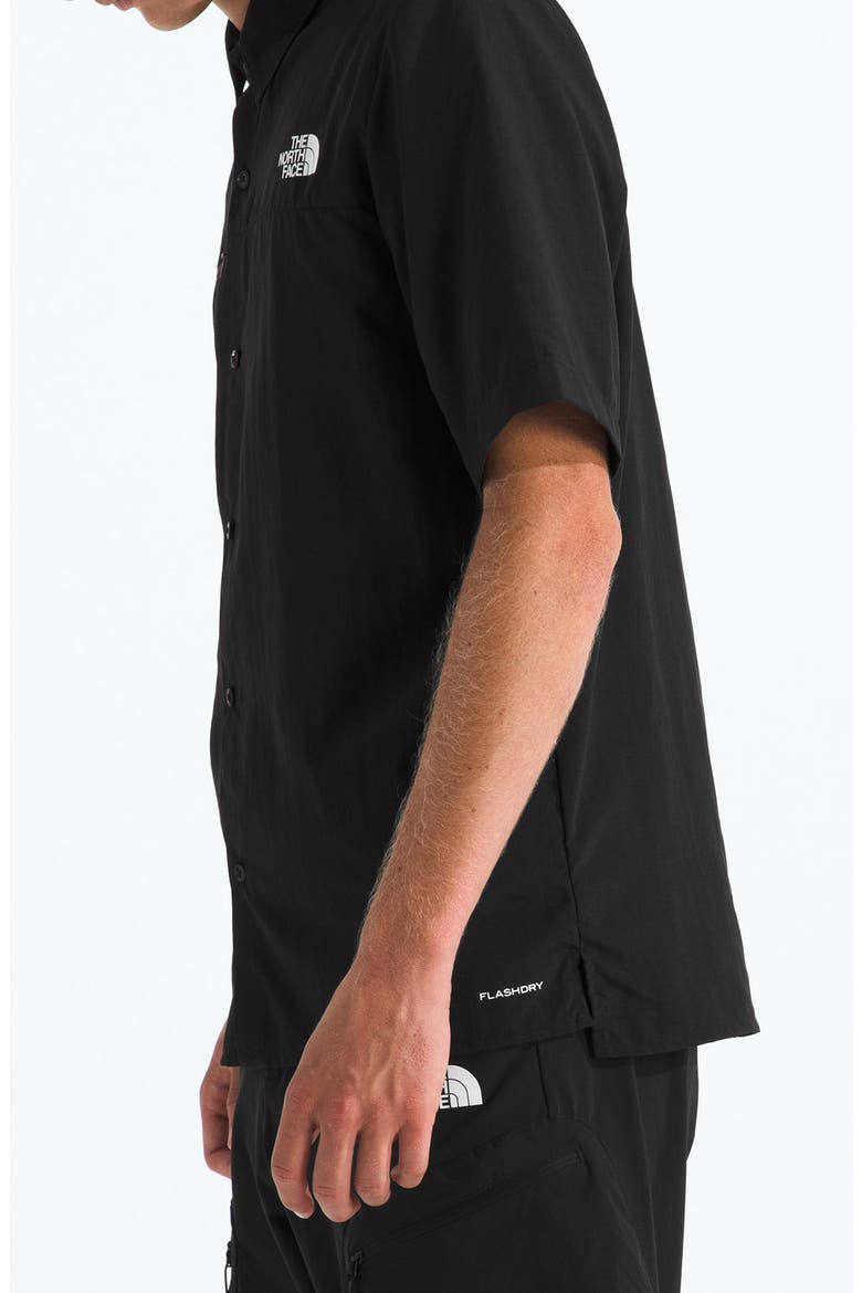 Packable Short-Sleeve Button-Up Shirt, Alternate, color, TNF BLACK