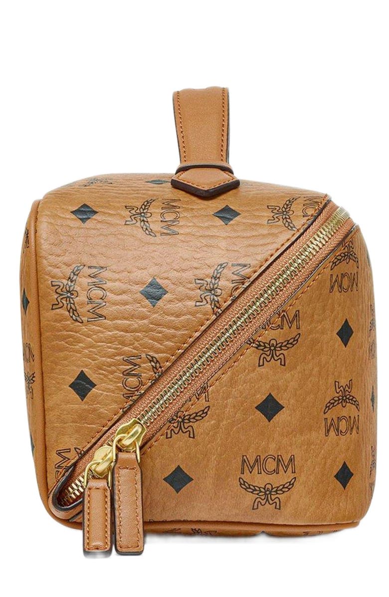 MCM Ottomar Toiletry Bag in Visetos, Alternate, color, 