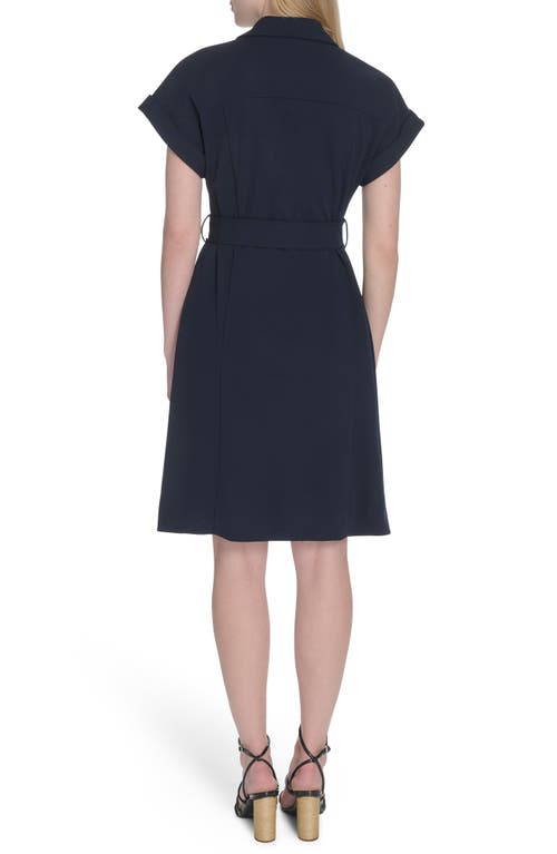 Calvin Klein Double Breasted Sheath Dress In Blue