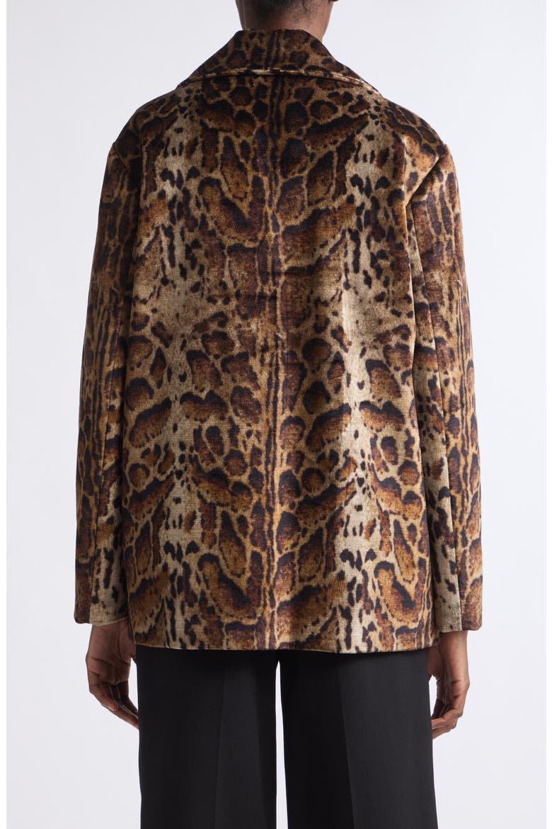 Leopard Print Cotton Blend Velveteen Coat, Alternate, color, PRINT ON BEIGE BASE