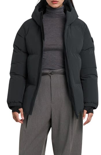 Noize Stacy Water Resistant Hooded Puffer Jacket In Black