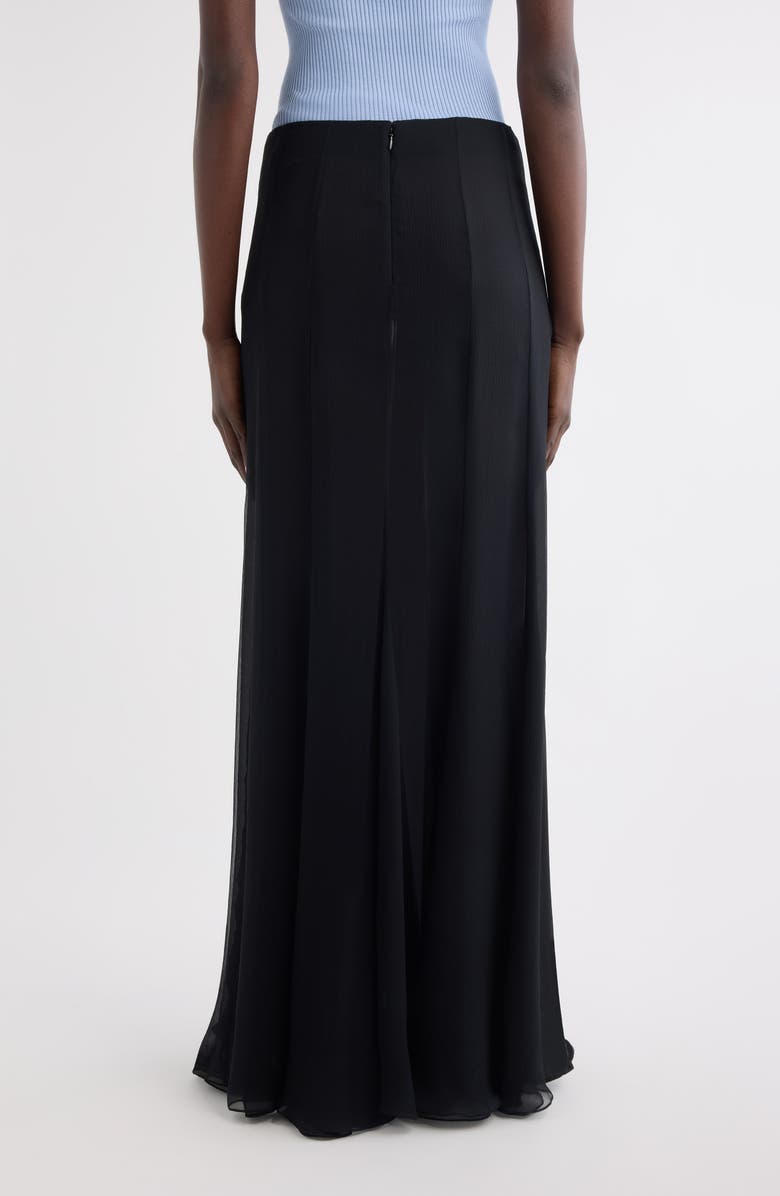 Chloé Semisheer Washed Satin Maxi Skirt, Alternate, color, Black