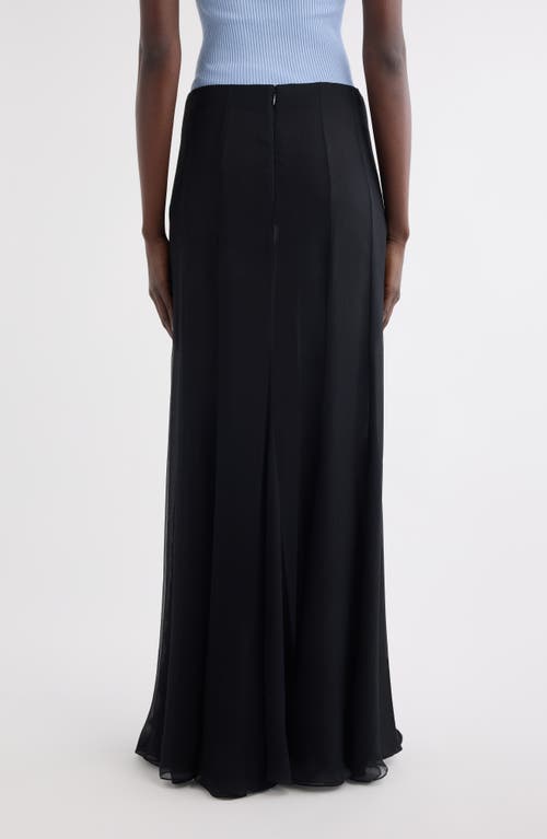 Chloé Semisheer Washed Satin Maxi Skirt In Black