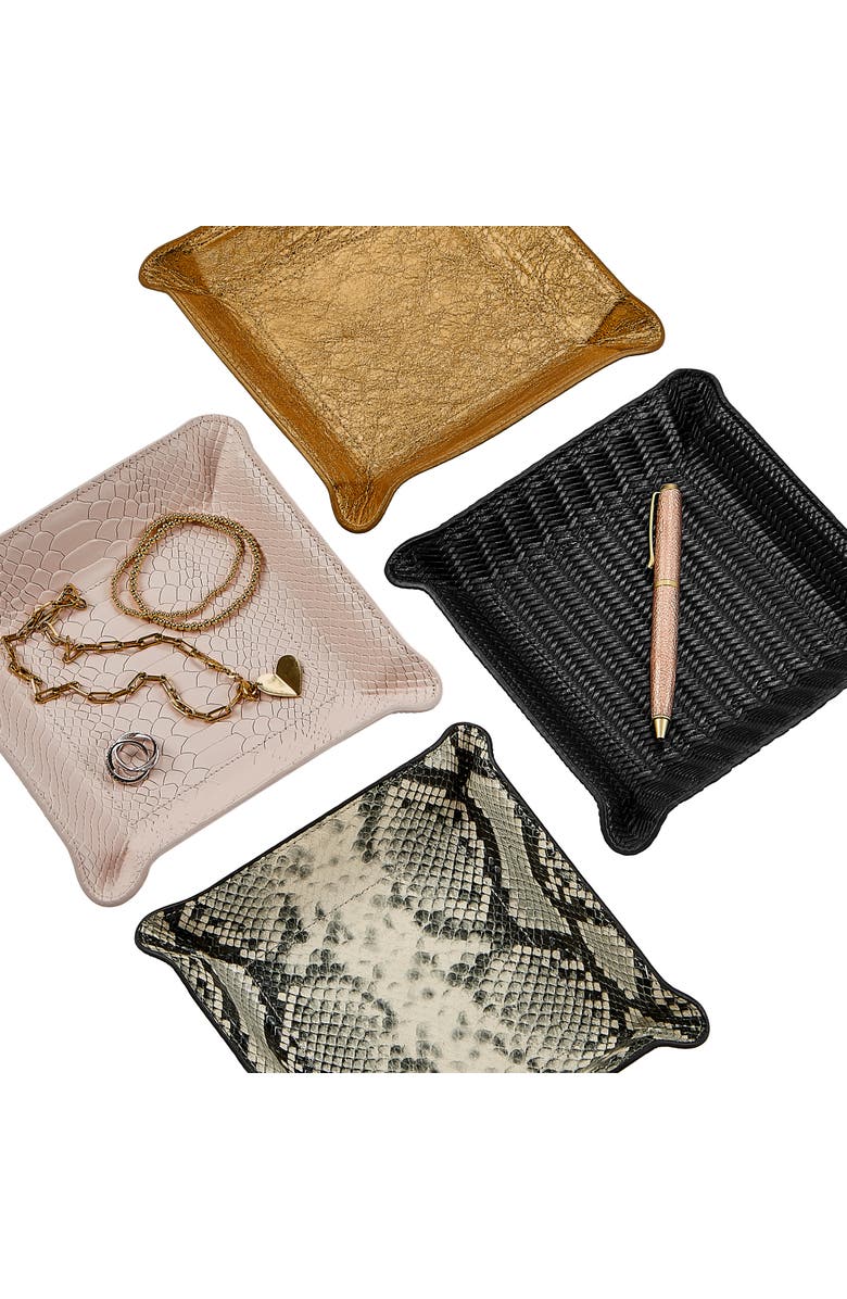 Graphic Image Leather Catchall Tray, Alternate, color, Jet Black