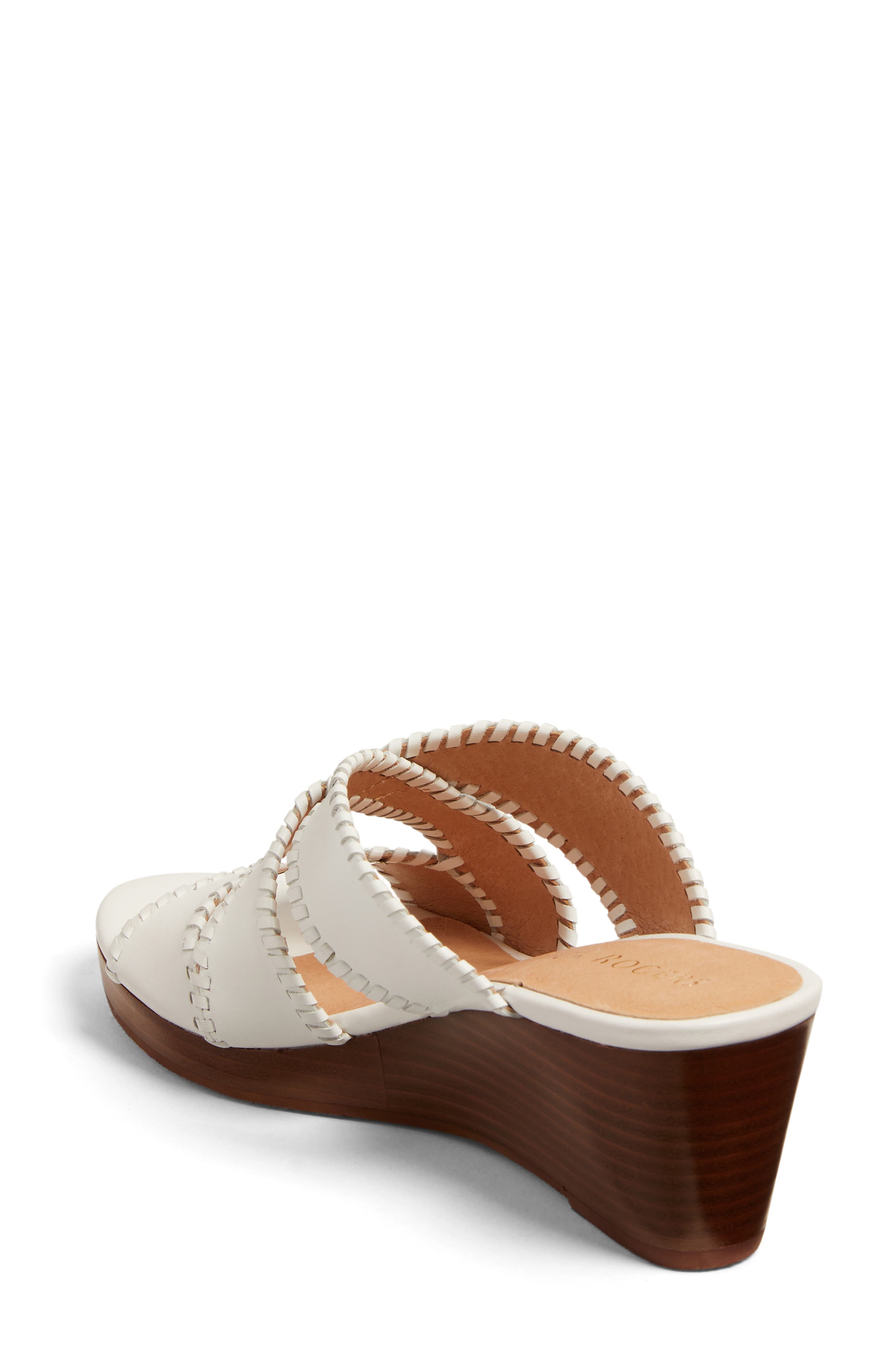 Jackie Wedge Sandal, Alternate, color, WHITE LEATHER