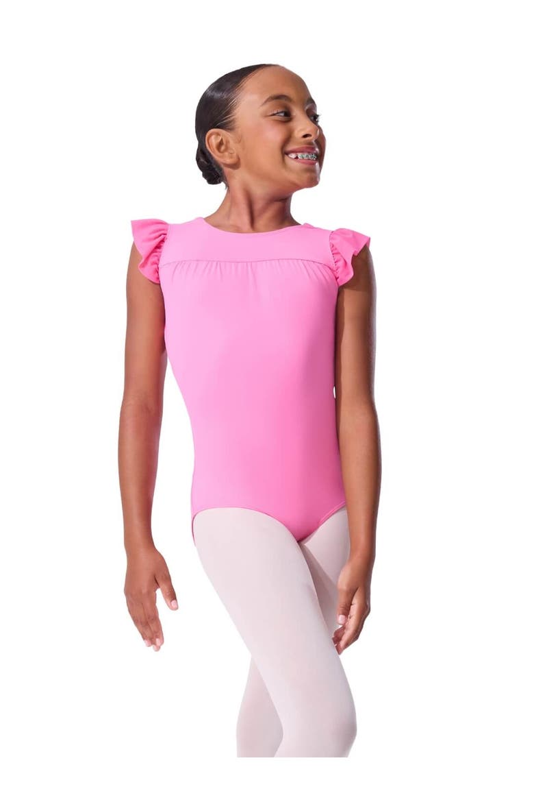 Sheer Ruffles Leotard, Main, color, Bright Pink