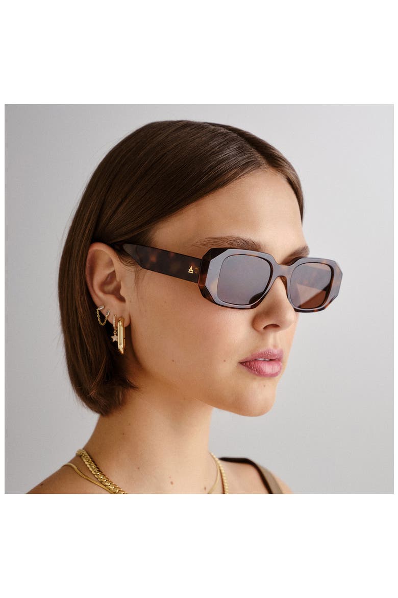 Ascendant 49mm Rectangular Sunglasses, Alternate, color, DARK TORTOISE