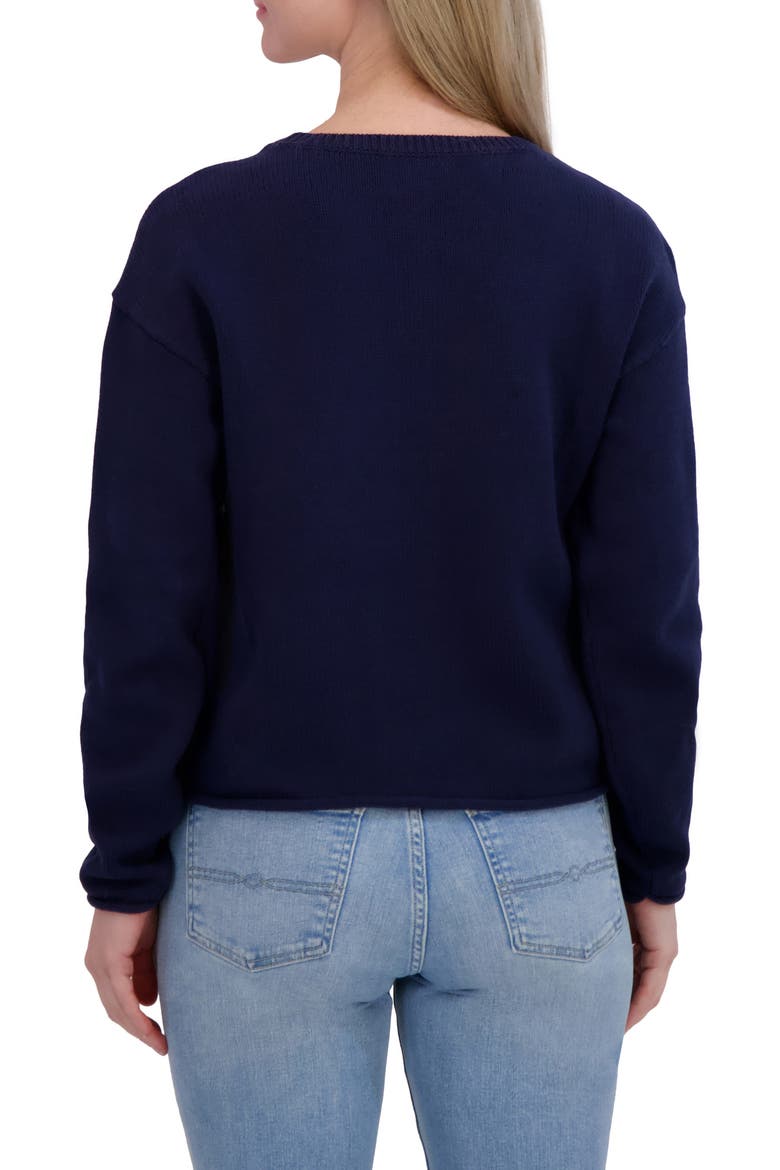 Americana Crewneck Sweater, Alternate, color, BLACK IRIS