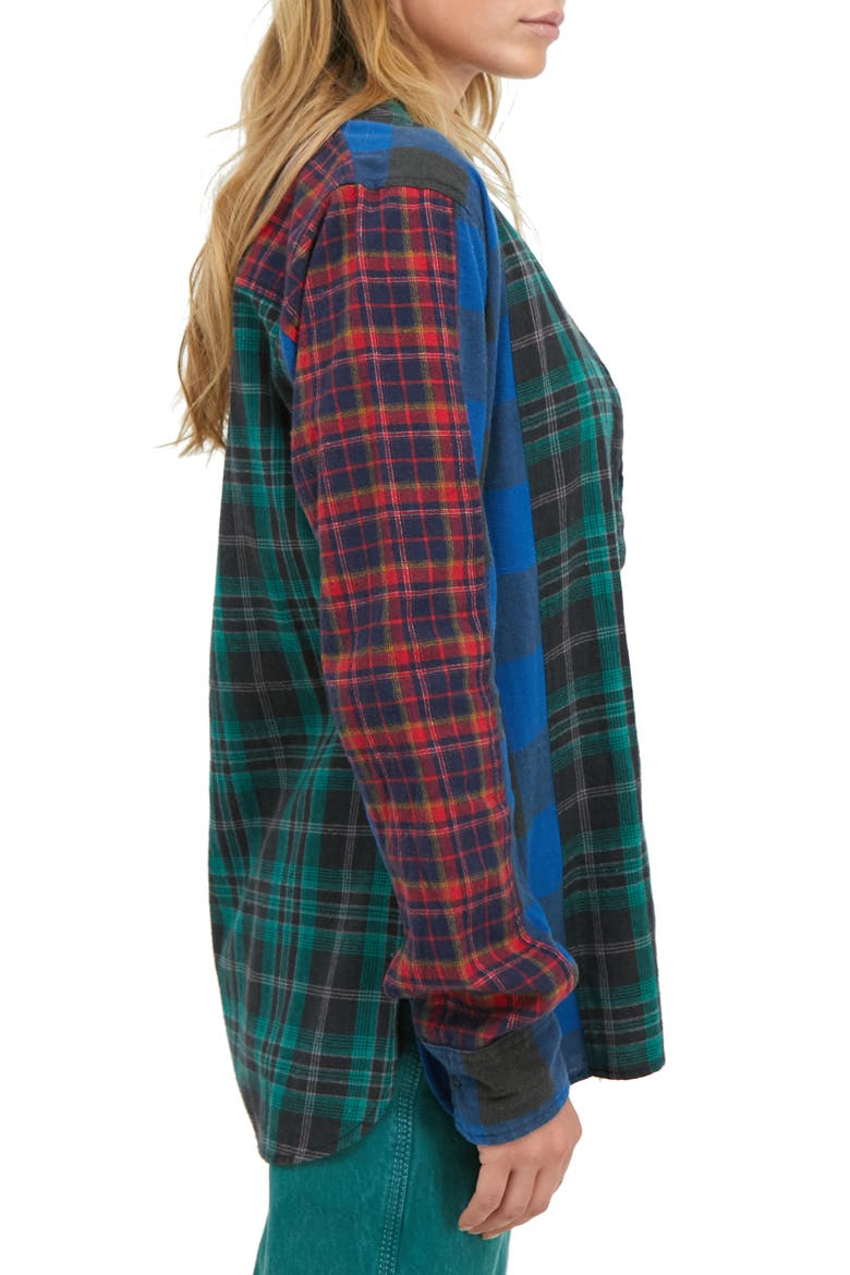 Nicole Splice Check Button-Up Shirt, Alternate, color, MULTI