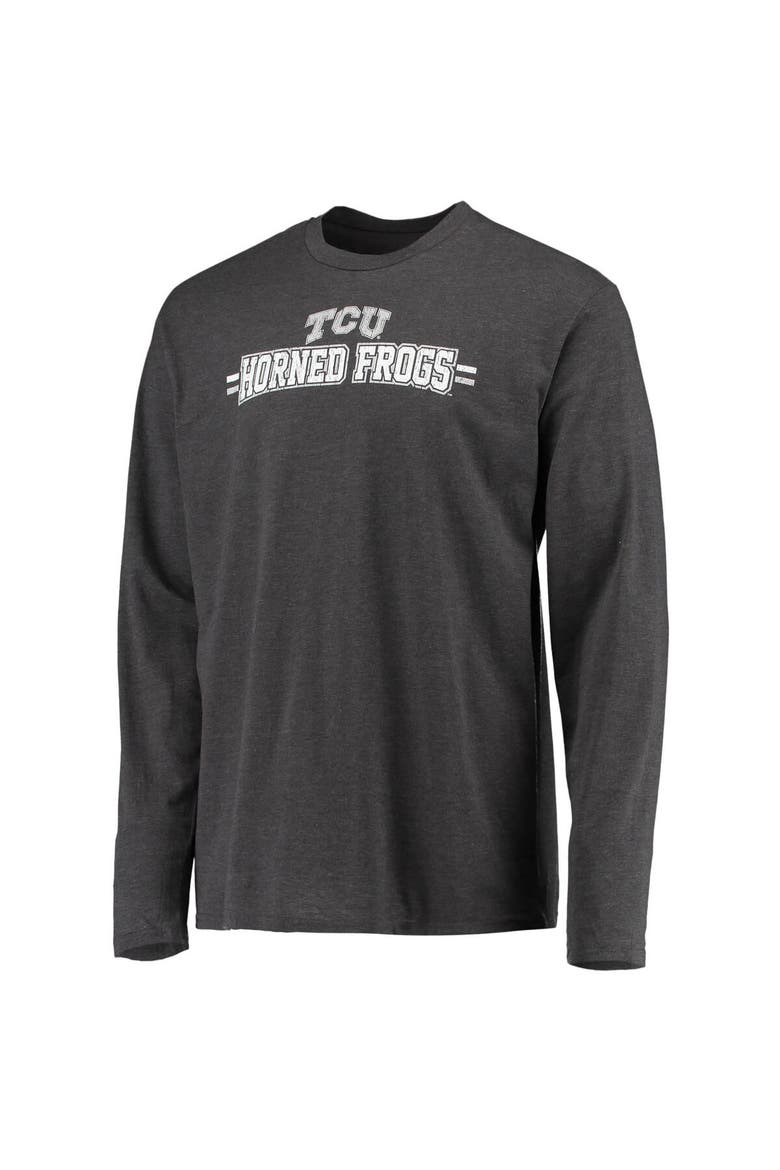 Men's Concepts Sport Purple/Heathered Charcoal TCU Horned Frogs Meter Long Sleeve T-Shirt & Pants Sleep Set, Alternate, color, Heather Charcoal