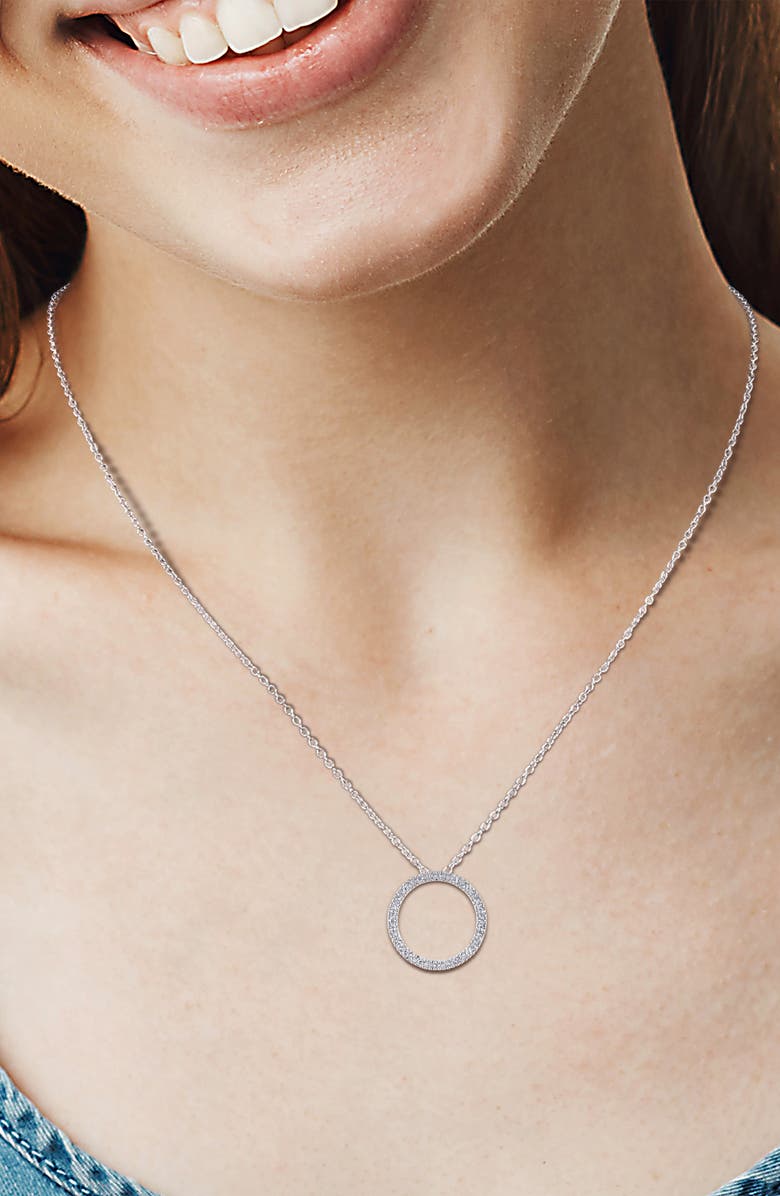 DELMAR Diamond Circle of Life Pendant Necklace, Alternate, color, White