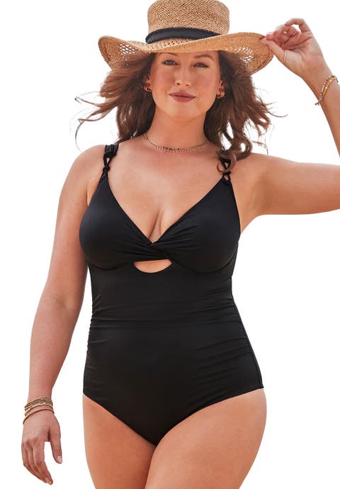 Sweetheart Keyhole Underwire One Piece Swimsuit