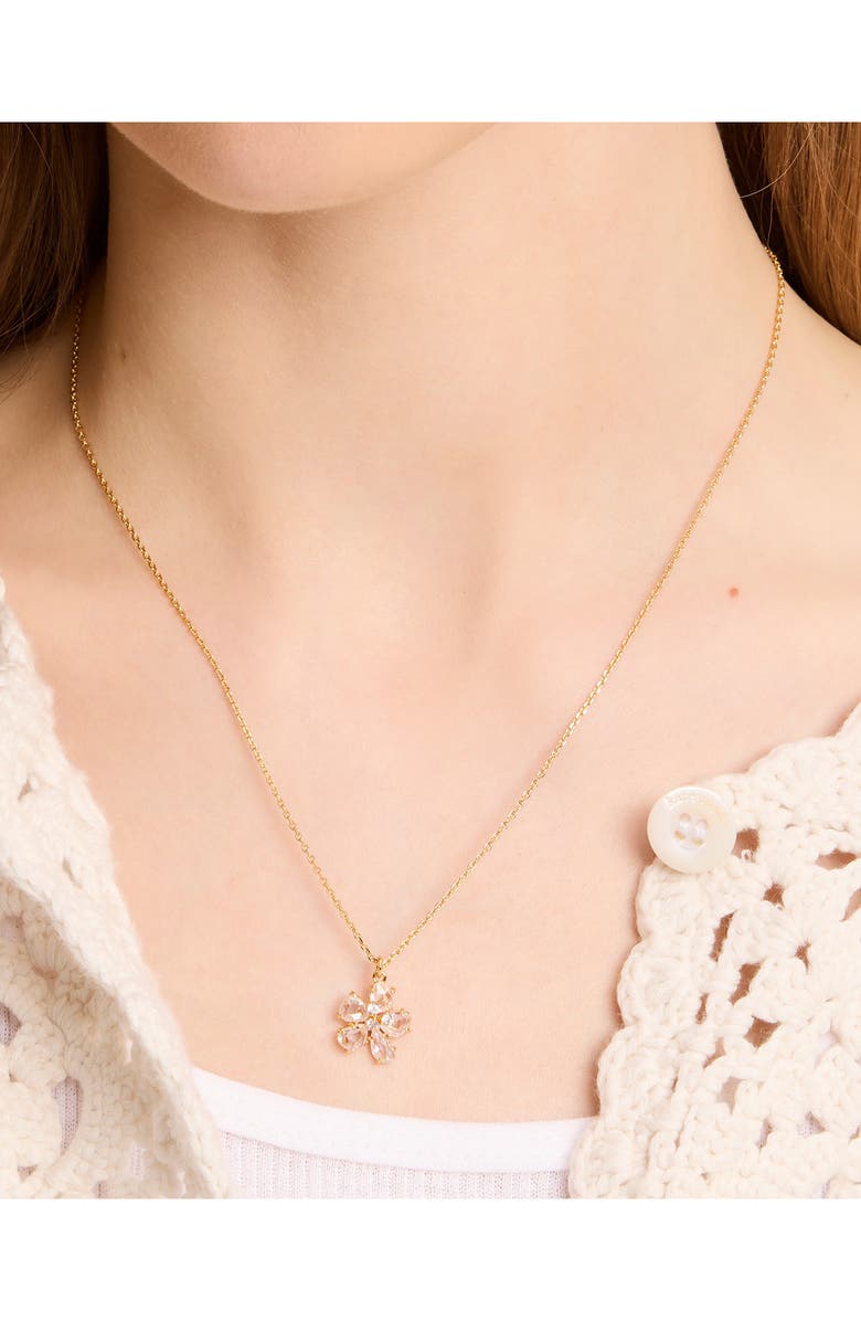 Kate Spade New York flower mini pendant necklace, Alternate, color,