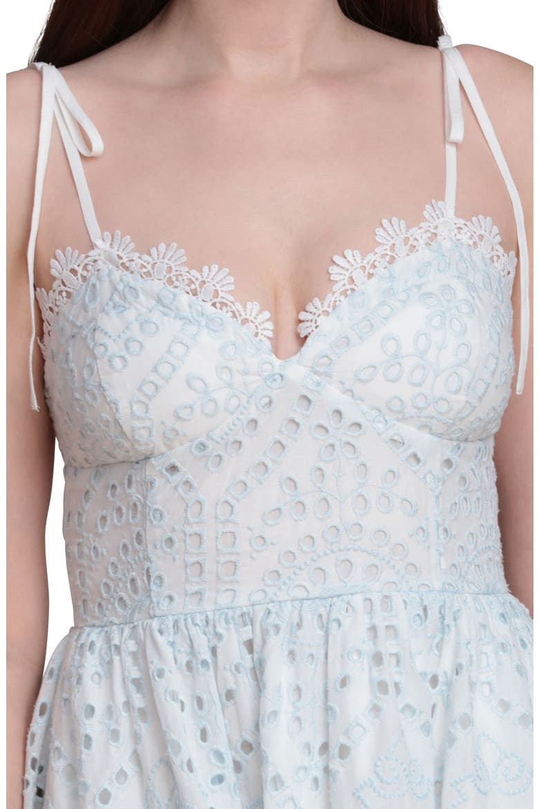 Broderie Anglaise Cotton Midi Dress, Alternate, color, WHITE