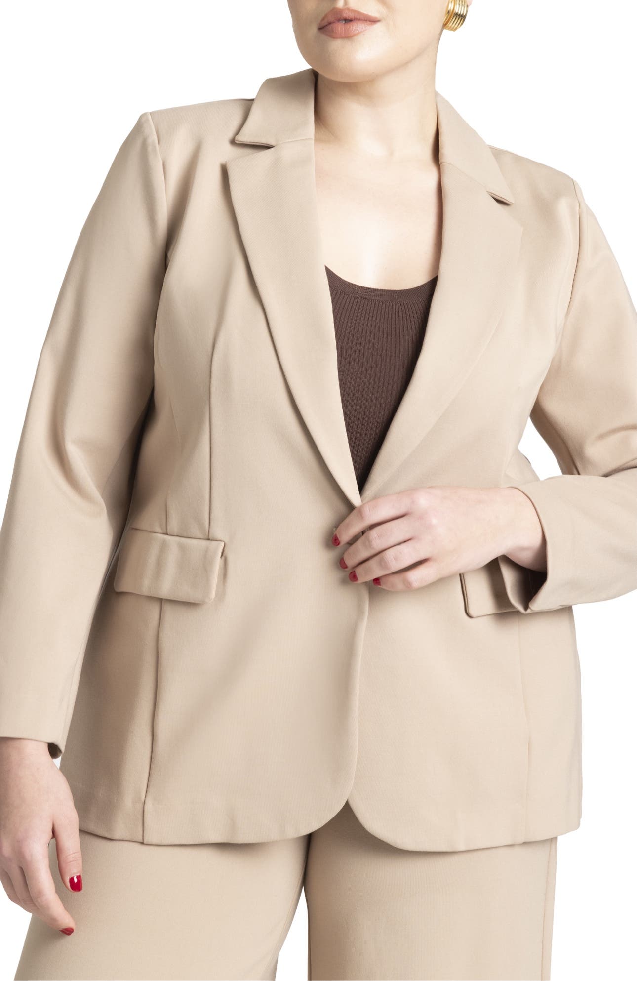 The Ultimate Stretch Long One Button Blazer