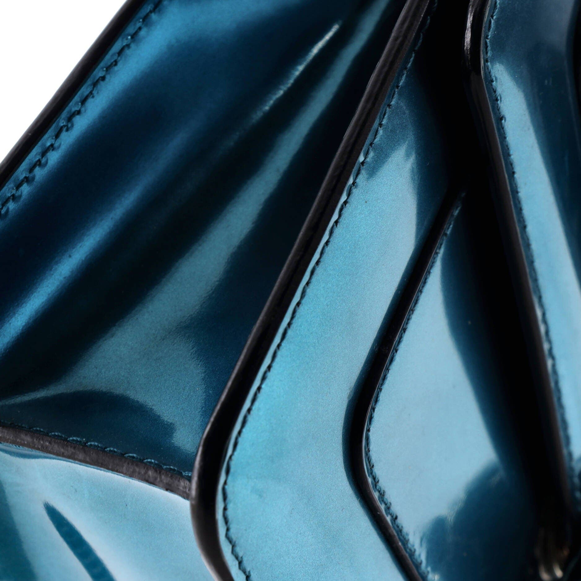 Serpenti Forever Shoulder Bag Metallic Leather Small, Alternate, color, Blue