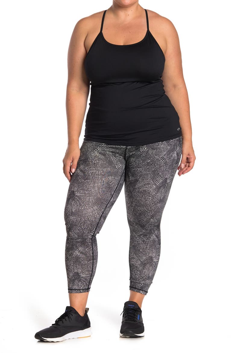High Waist Daily 7/8 Leggings, Main, color, BLACK DOT TUNNEL PRINT