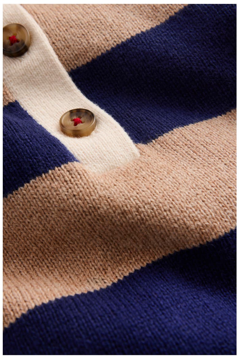 Kids' Striped Rugby Sweater, Alternate, color, BLUE AND BROWN STRIPE