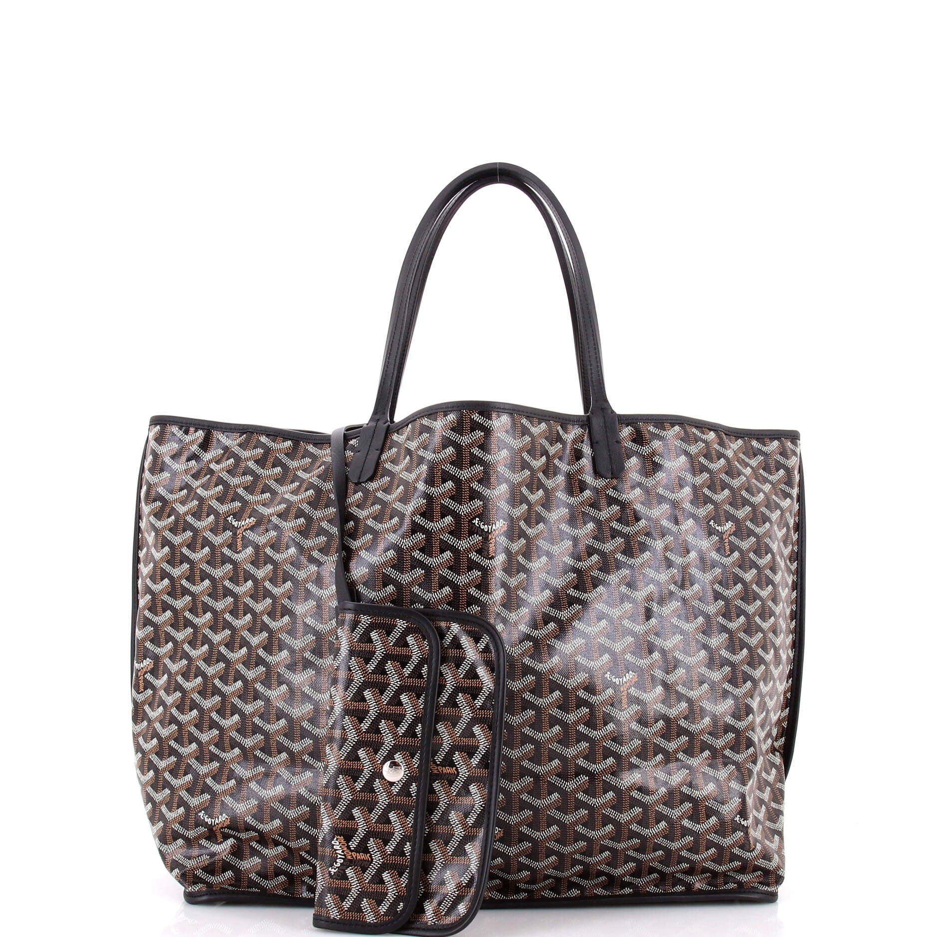Pre-Owned Goyard Anjou Reversible Tote Coated Canvas GM, Alternate, color, Black