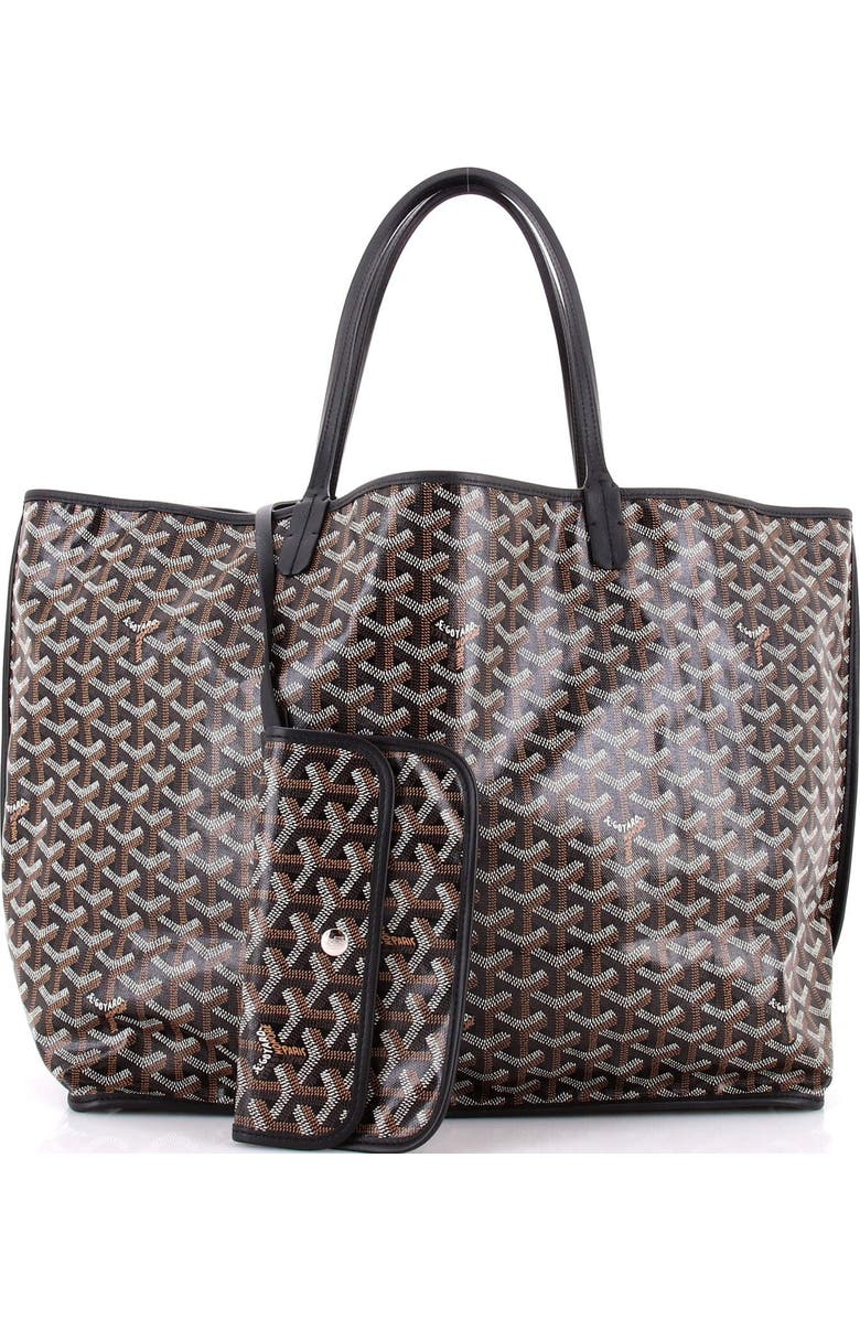 Pre-Owned Goyard Anjou Reversible Tote Coated Canvas GM, Alternate, color, Black