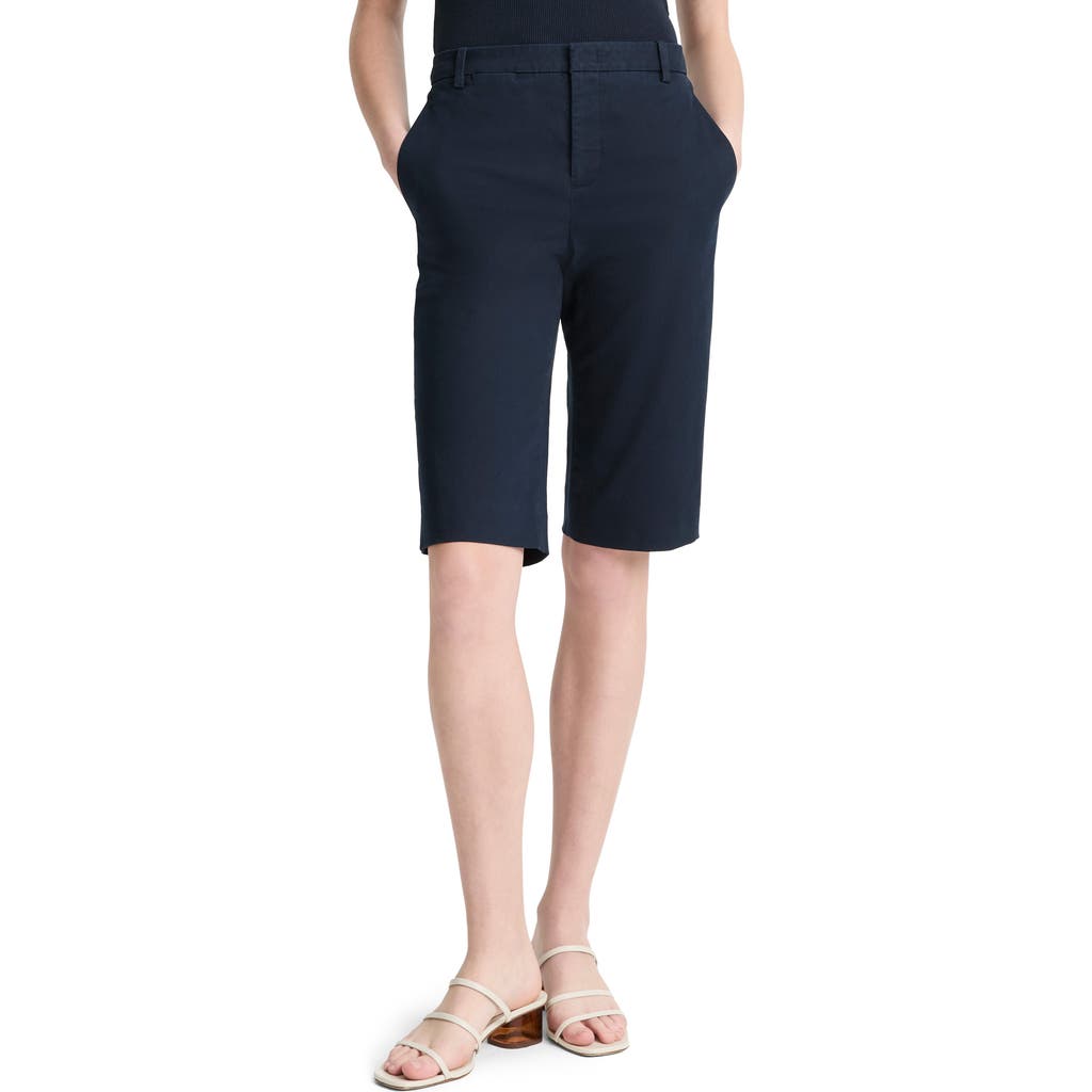 Vince Stretch Cotton Bermuda Chino Shorts In Coastal