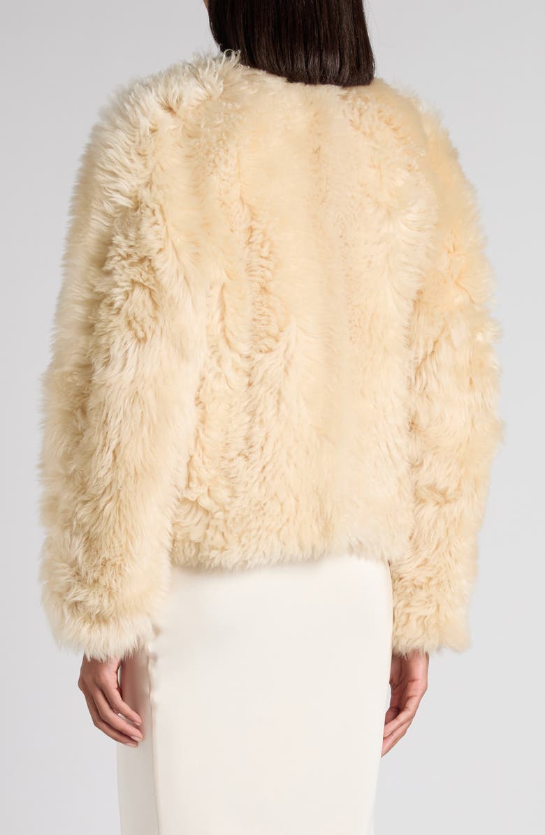 TOM FORD Curly Genuine Shearling Jacket, Alternate, color, Off White