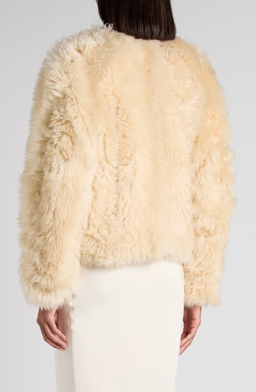 Tom Ford Curly Genuine Shearling Jacket In Yellow