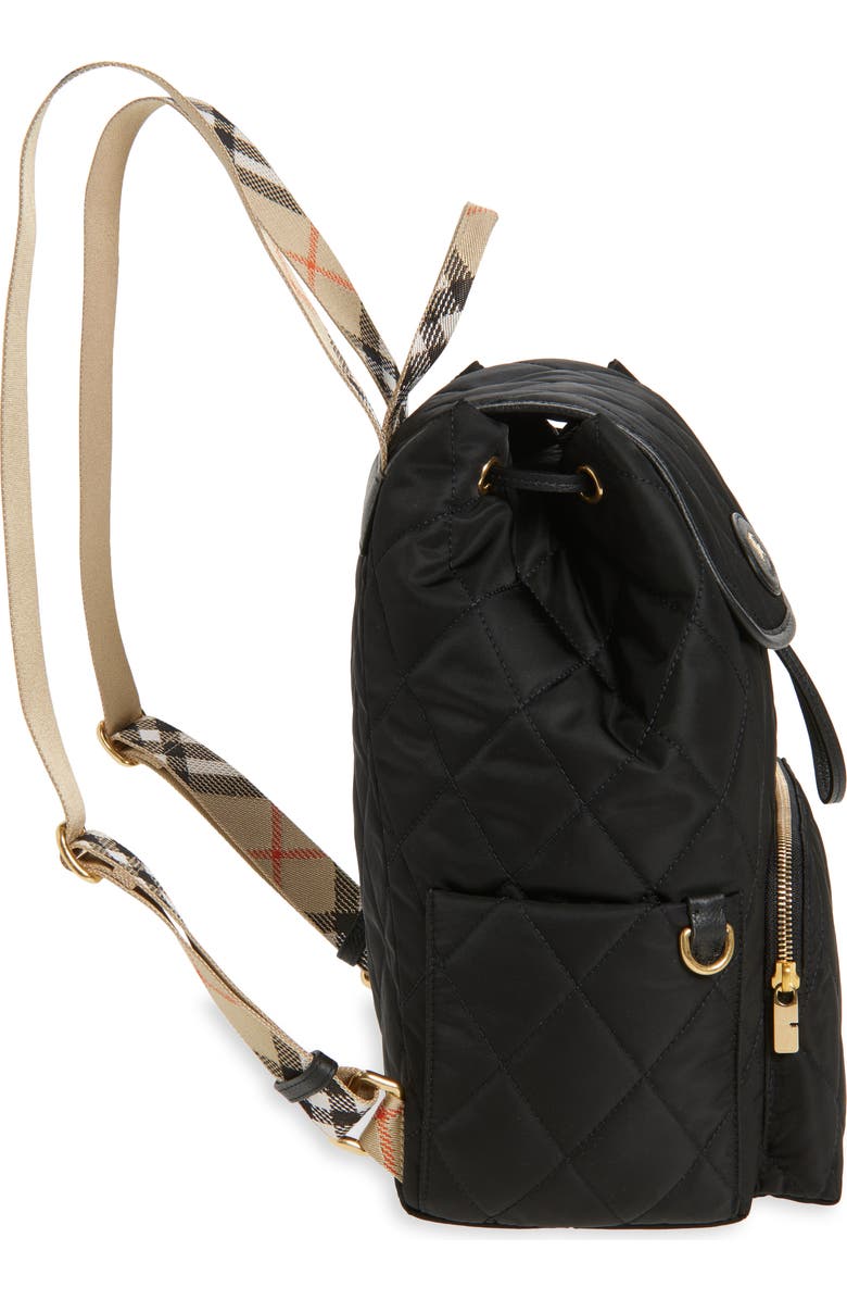 Burberry Horseshoe Quilted Nylon Backpack, Alternate, color,