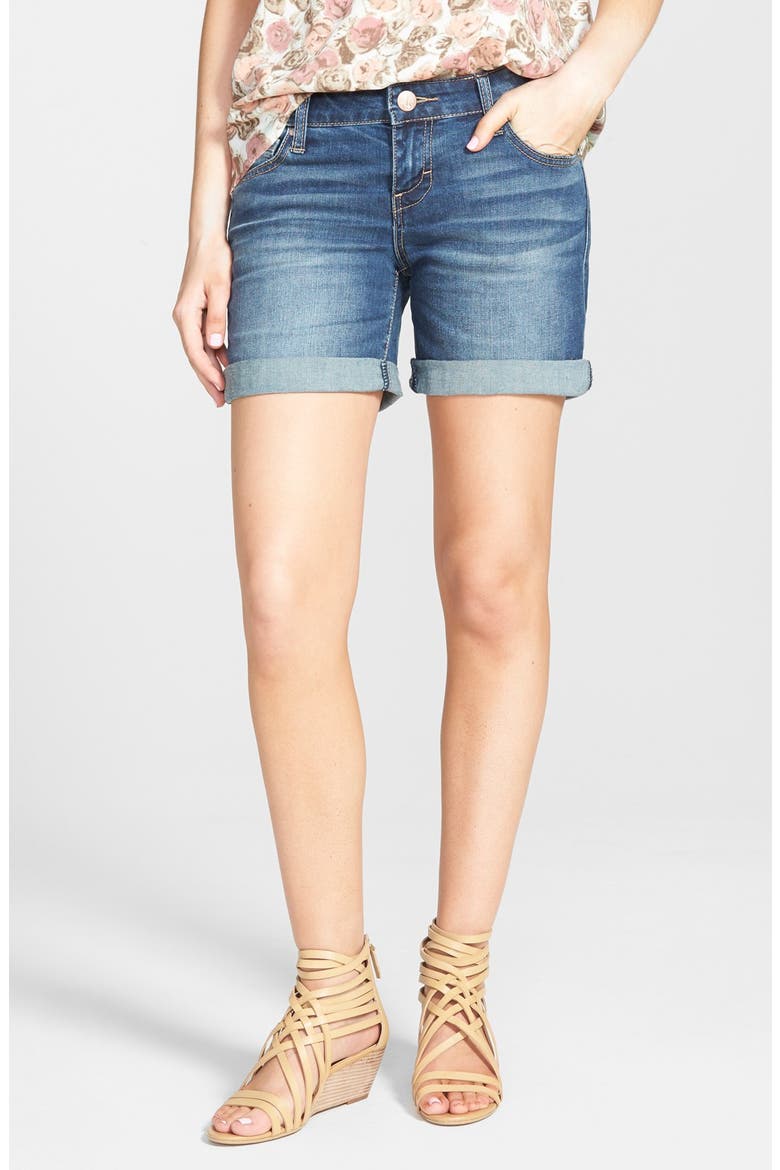 Denim Boyfriend Shorts, Main, color, MEDIUM WASH