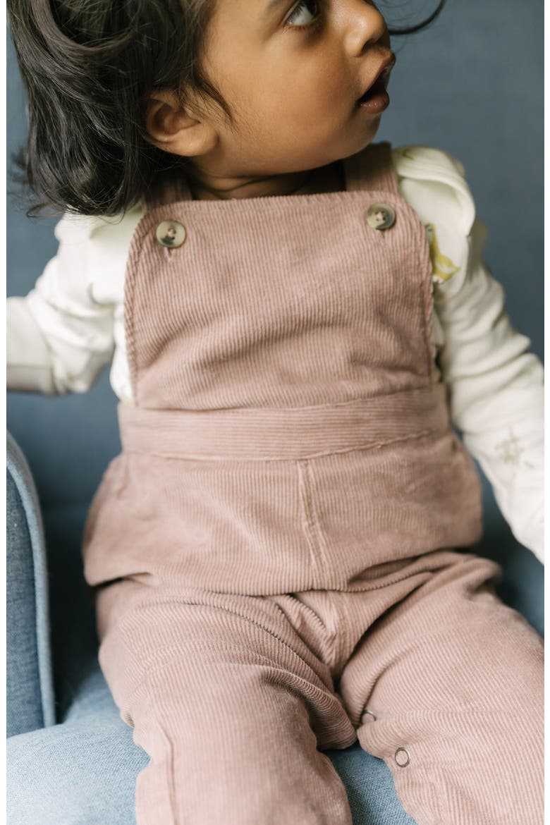 Organic Cotton Corduroy Overalls, Alternate, color, THISTLE