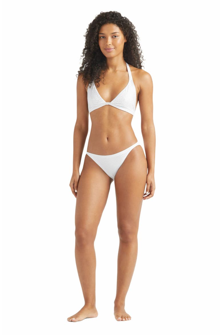 Women's Strass Halter Bikini Top Strass, Main, color, BLANC