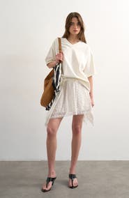 Topshop Embroidered Lace Miniskirt