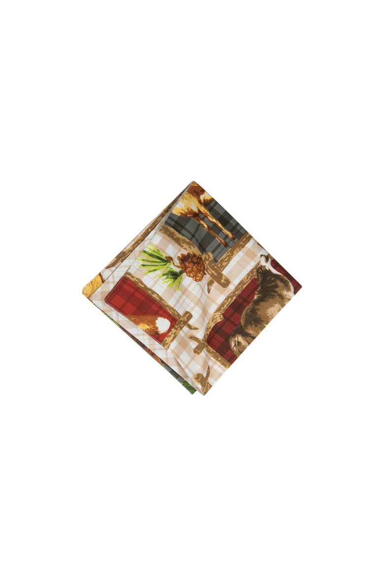 Bryson Retreat Reversible Rustic Lodge Cloth Napkin Set of 6, Main, color, red