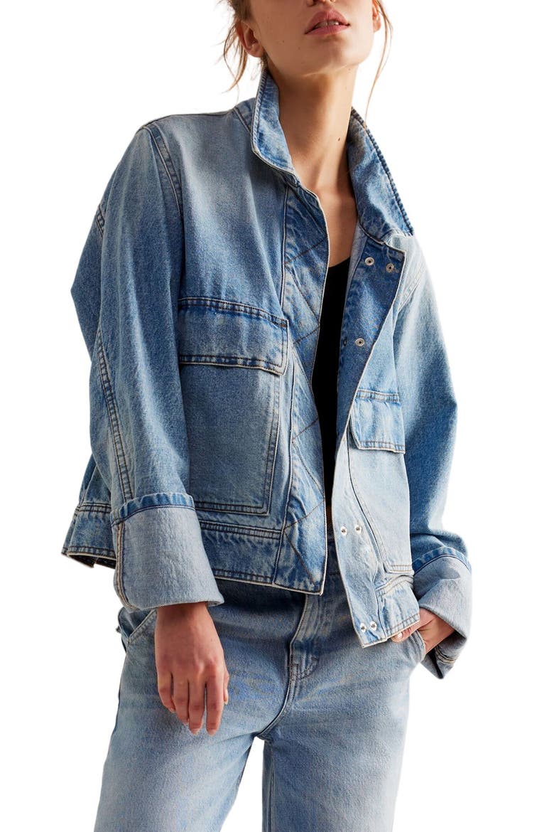 Suzy Oversize Denim Jacket, Main, color, SUNNY SIDE