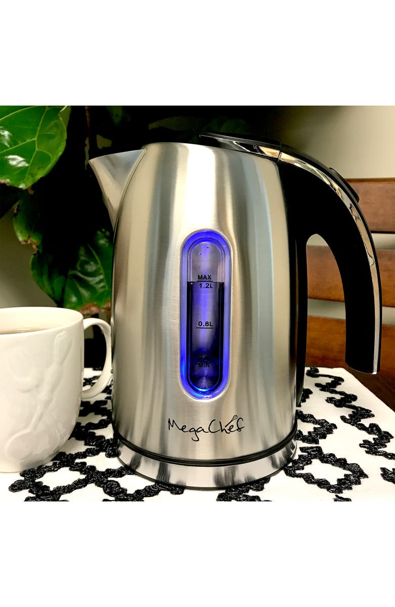 Megachef 1.2Lt. Stainless Steel Electric Tea Kettle, Alternate, color, Grey