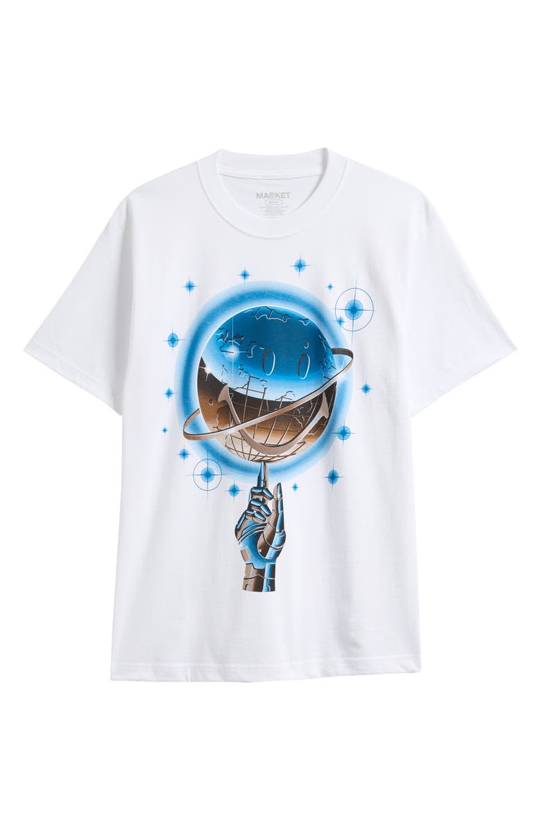 MARKET SMILEY<sup>®</sup> Chrome Logo Cotton Graphic T-Shirt, Alternate, color, White