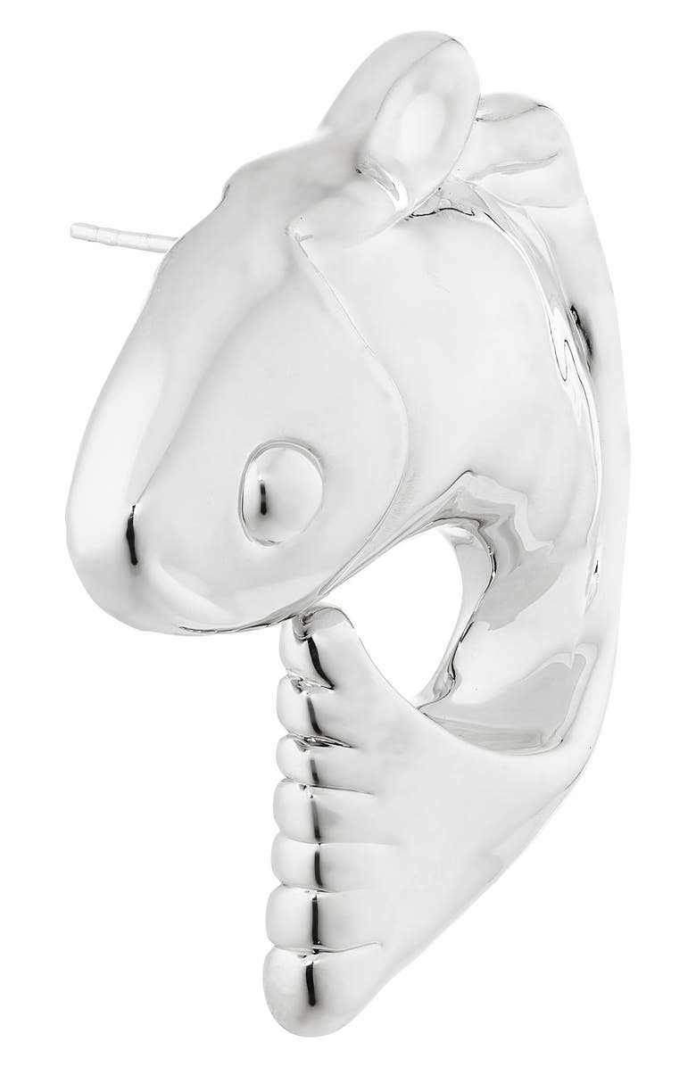 Jacquemus The Poisson Stud Earrings, Alternate, color, Silver 980