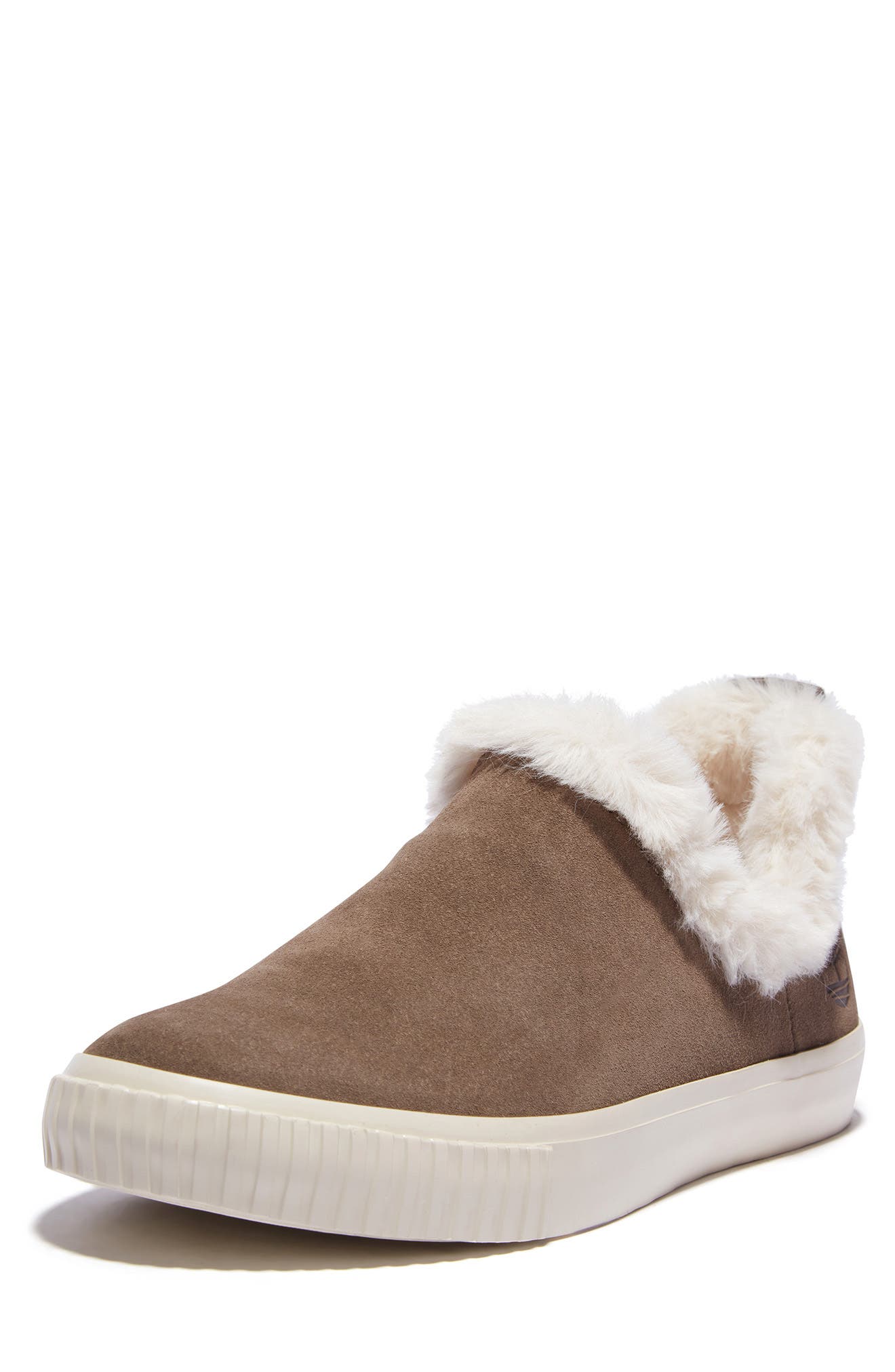 Skyla Bay Faux Fur Lined Leather Sneaker, Alternate, color, OLIVE SUEDE