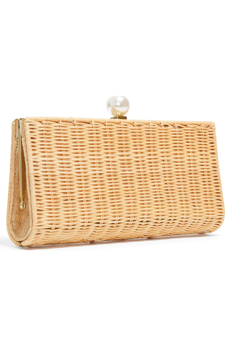 Pamela Munson The Pearl Woven Rattan Clutch, Alternate, color, Natural
