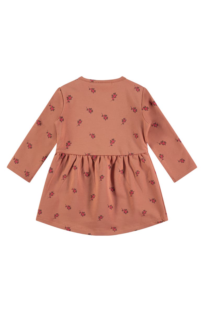 BABYFACE Allover Leaf Long Sleeve Sweatdress, Alternate, color, Cinnamon
