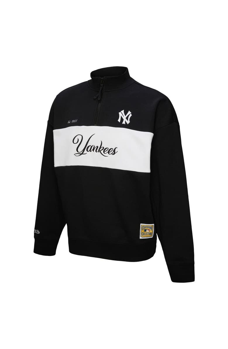 Mitchell & Ness Women's Mitchell & Ness Black New York Yankees Quarter-Zip Pullover Top, Alternate, color, Black