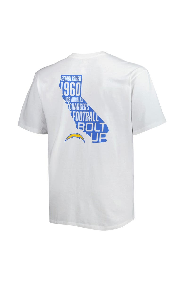 FANATICS Men's Fanatics Branded White Los Angeles Chargers Big & Tall Hometown Collection Hot Shot T-Shirt, Alternate, color, 