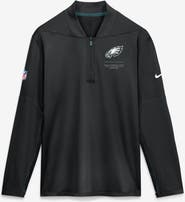 Nike Men's Nike Black Philadelphia Eagles Sideline Logo Glory Midweight Dri-FIT Half-Zip Pullover