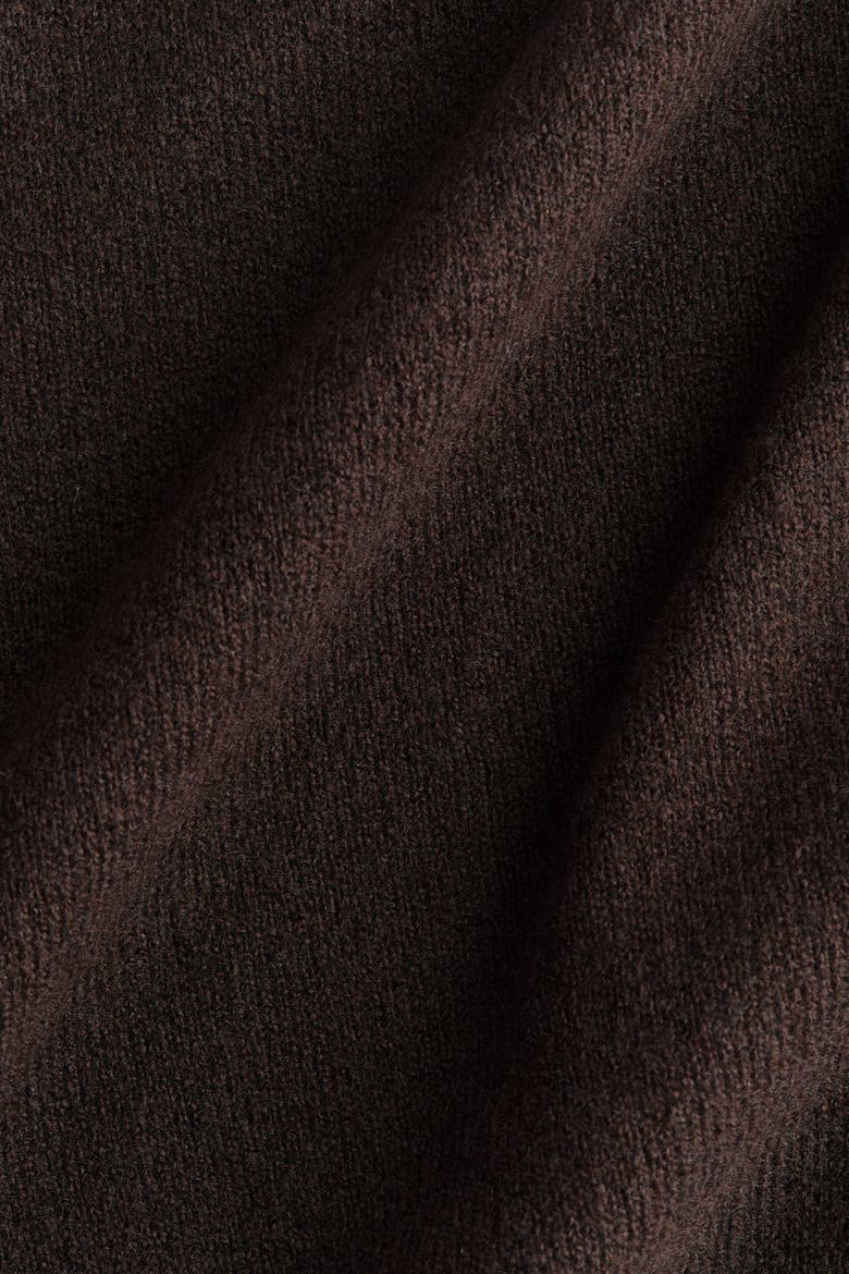 Fine-Knit One-Shoulder Sweater, Alternate, color, Dark brown