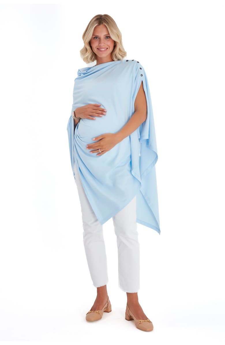 Accouchée Four in One Multipurpose Supreme Cotton Cape, Main, color, Baby Blue