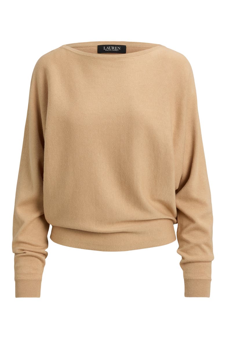 Boat Neck Cotton & Modal Sweater, Alternate, color, BROWN